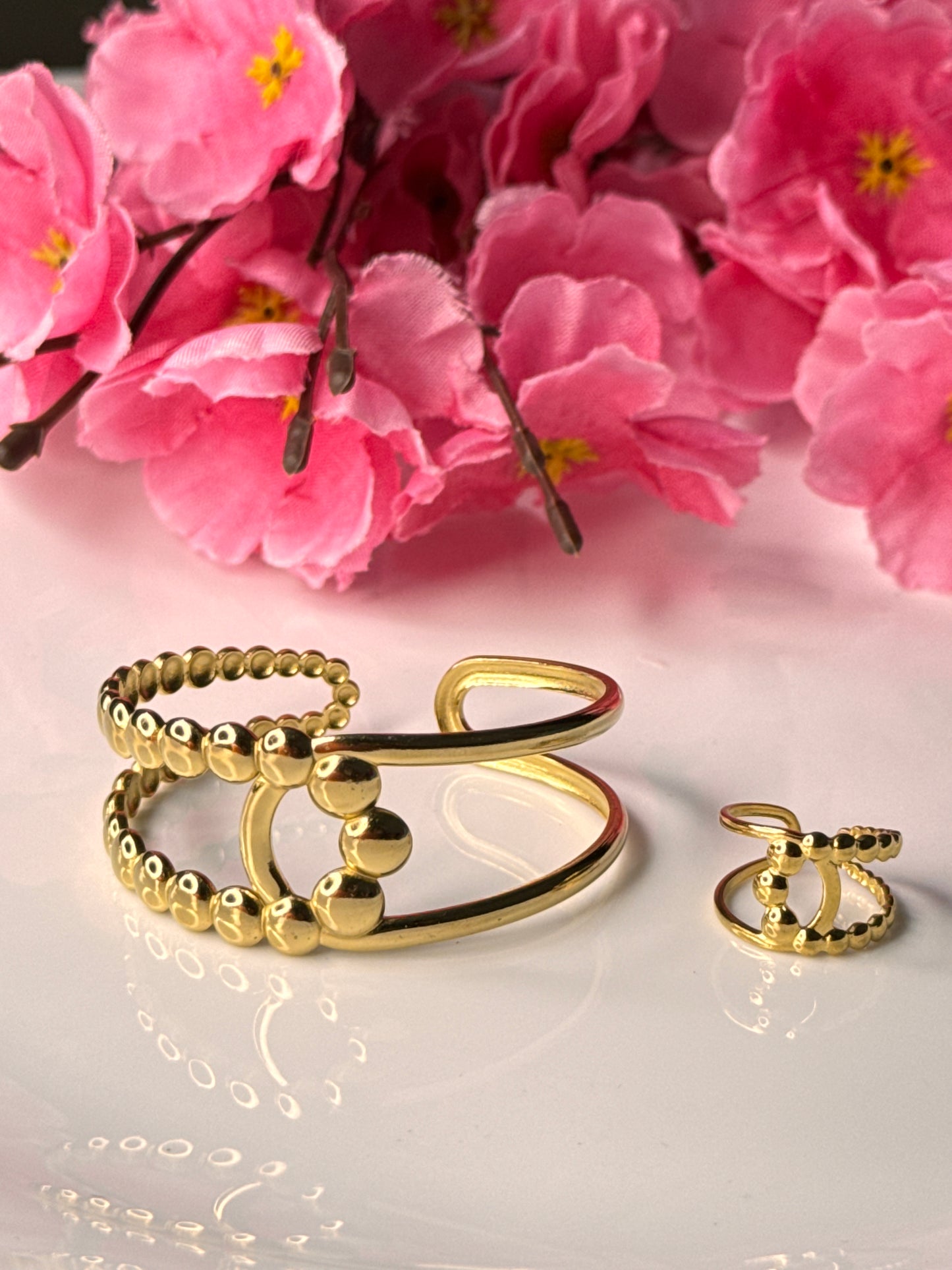 Golden Chunky Bracelet Combo