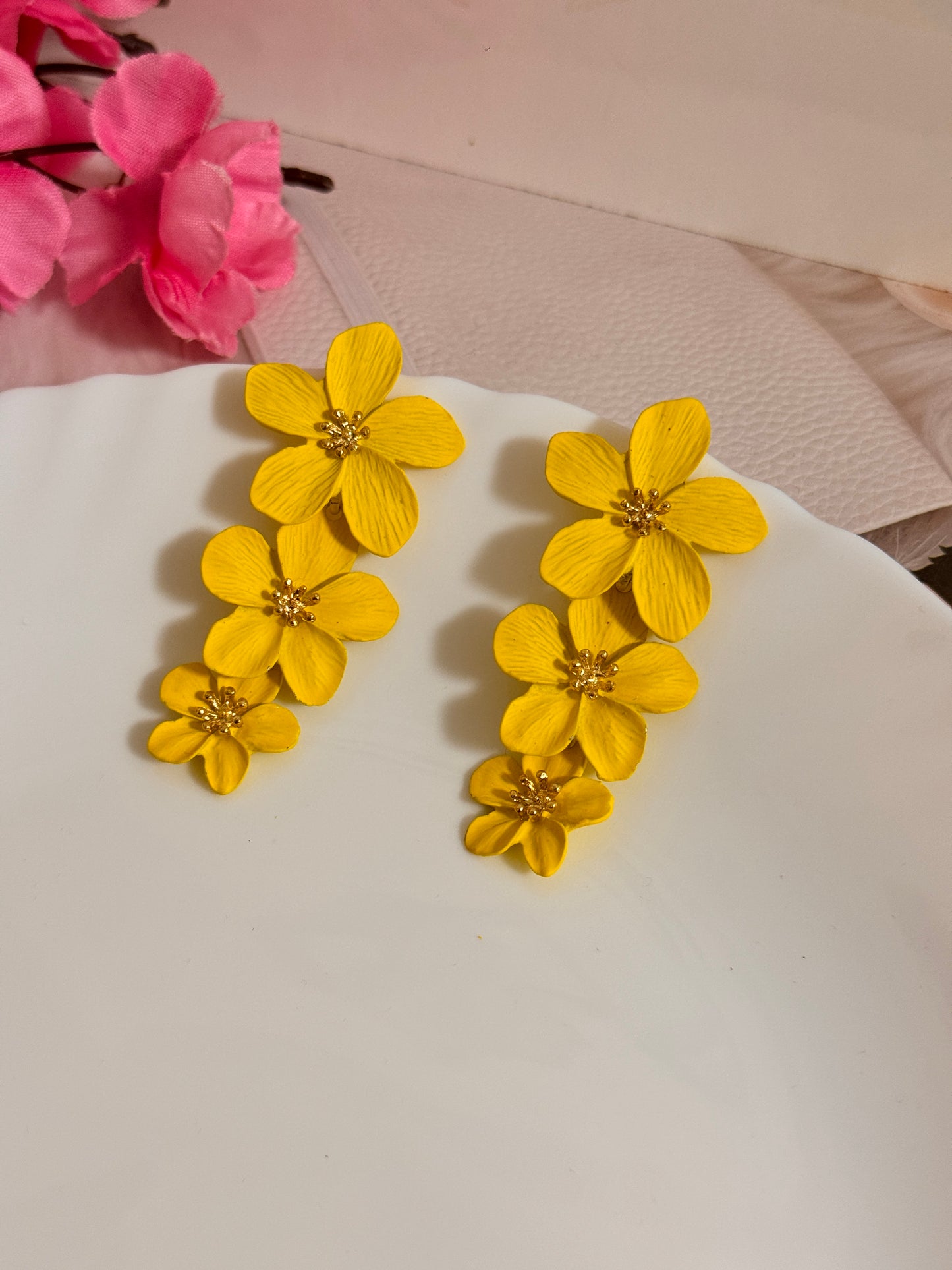 Floral Layered Statement Earrings
