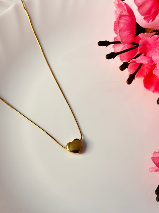 Anti Tarnish  Gold Plated Heart Necklace