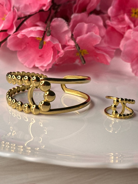Golden Chunky Bracelet Combo