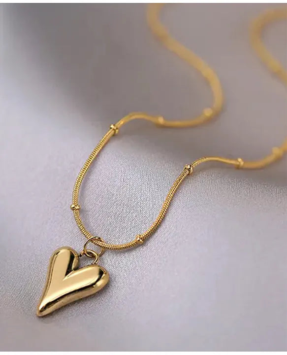 Golden Heart Pendant Necklace