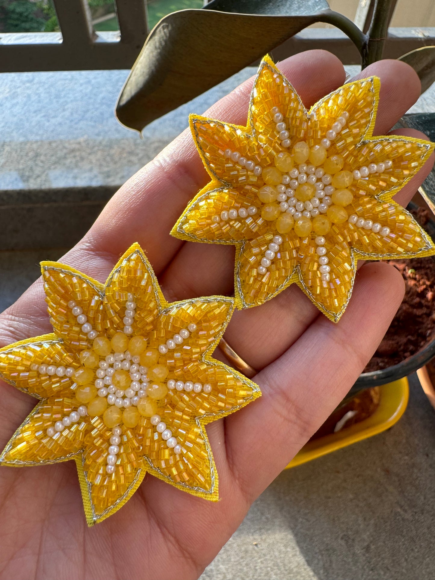 Handmade Beads Flower Studs