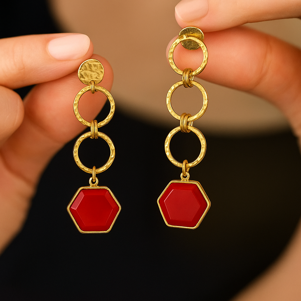 Ruby  Loops Earrings