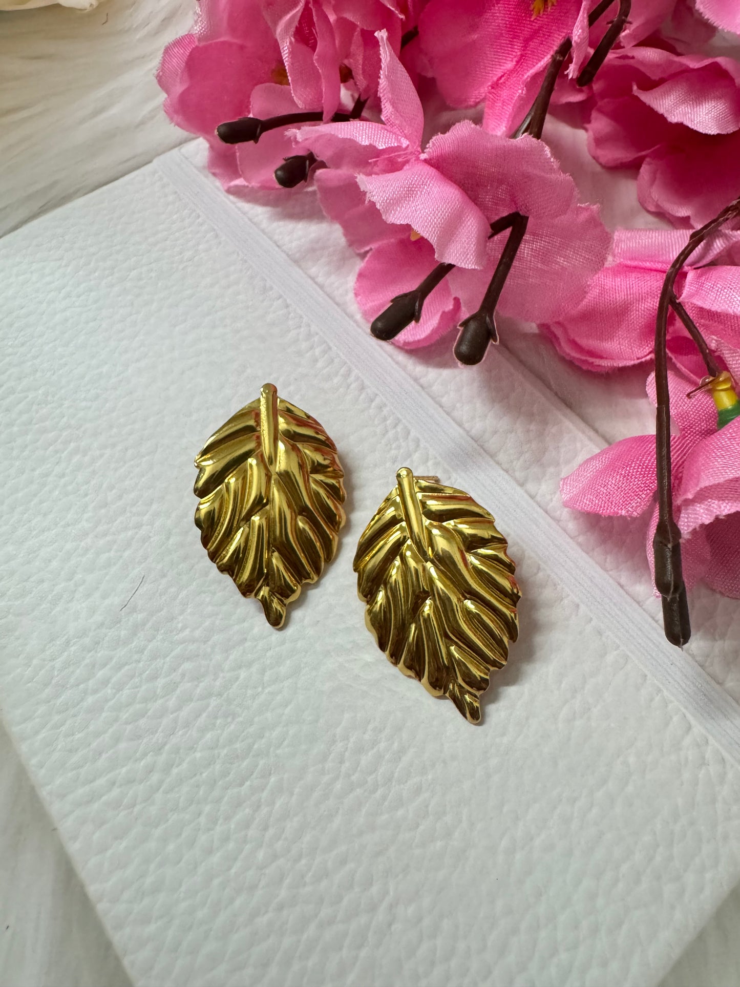 Elegant Gold Plated Leaf Earrings