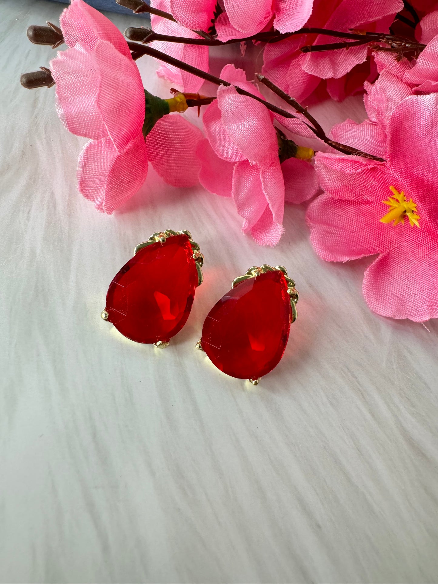 Red Drop Earrings