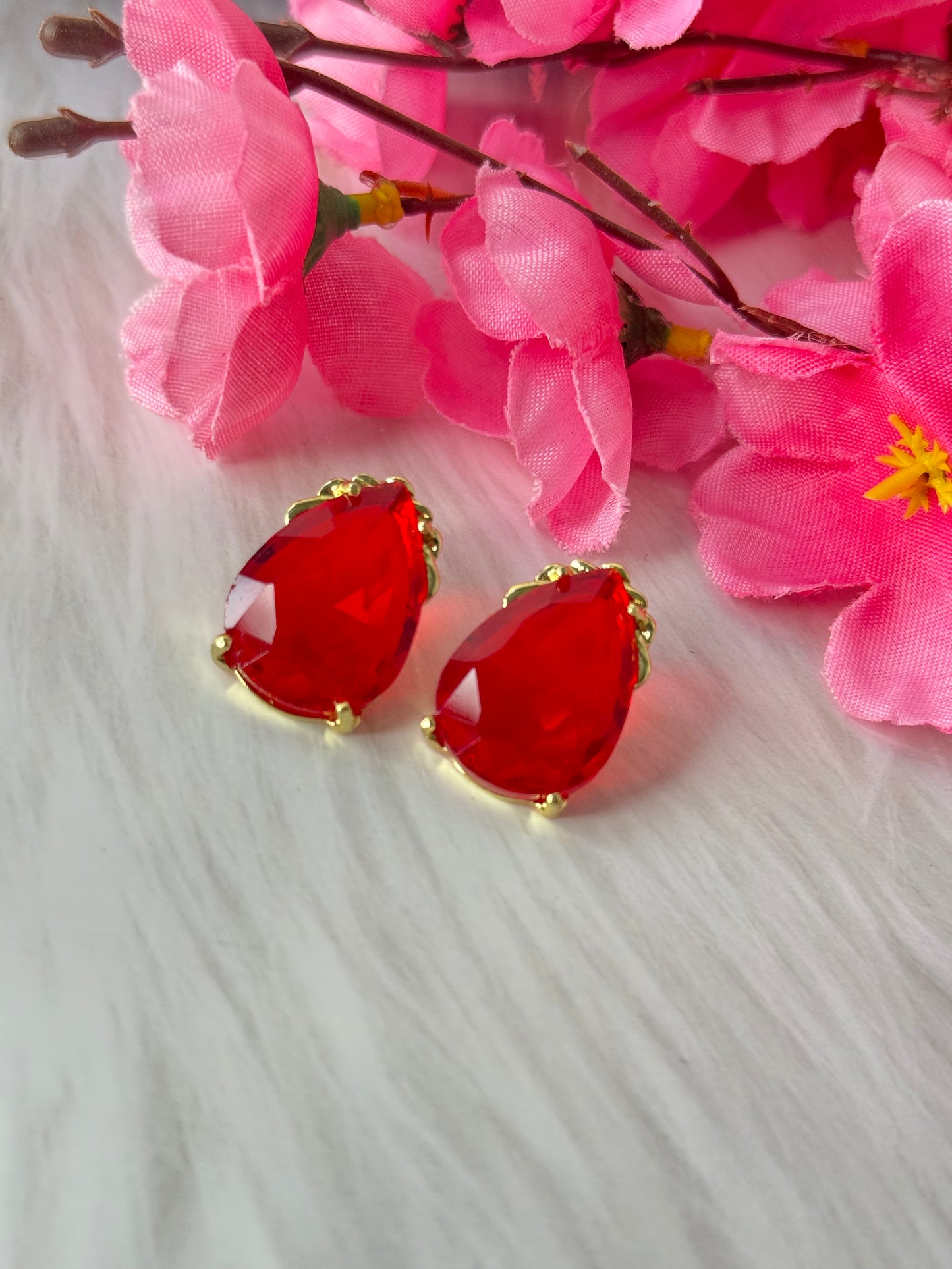 Red Drop Earrings