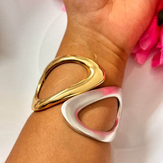 Mixed Metal open cuff Bracelet