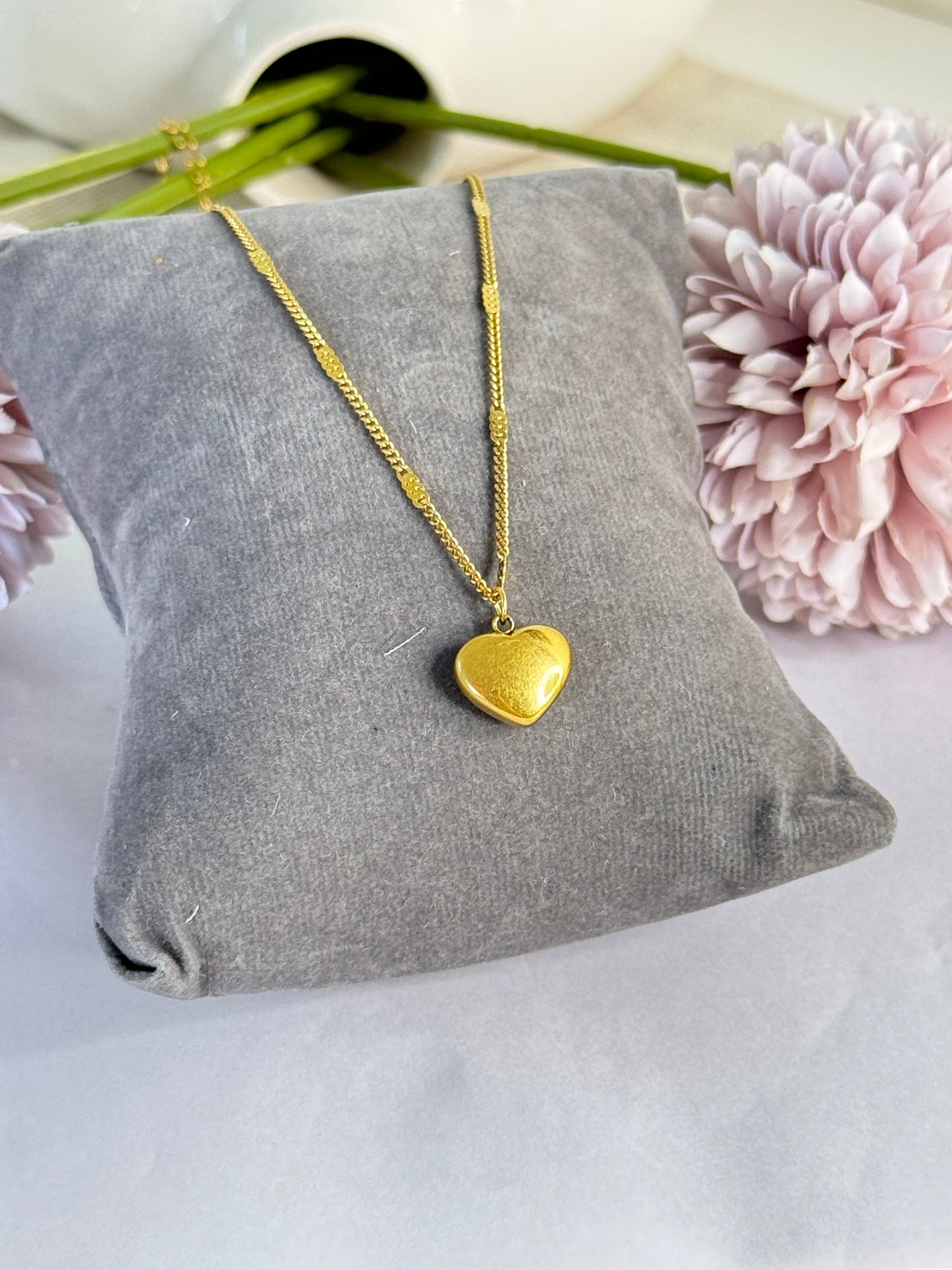 Valentine special gift heart anti tarnish necklace chain