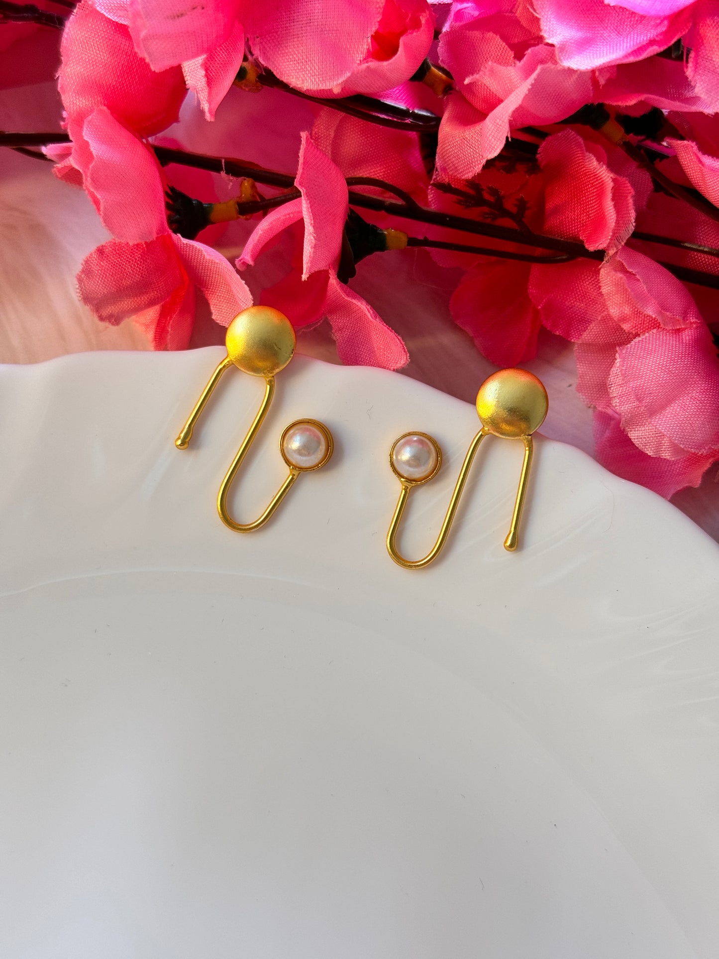 Gold Plated Pearl Studs