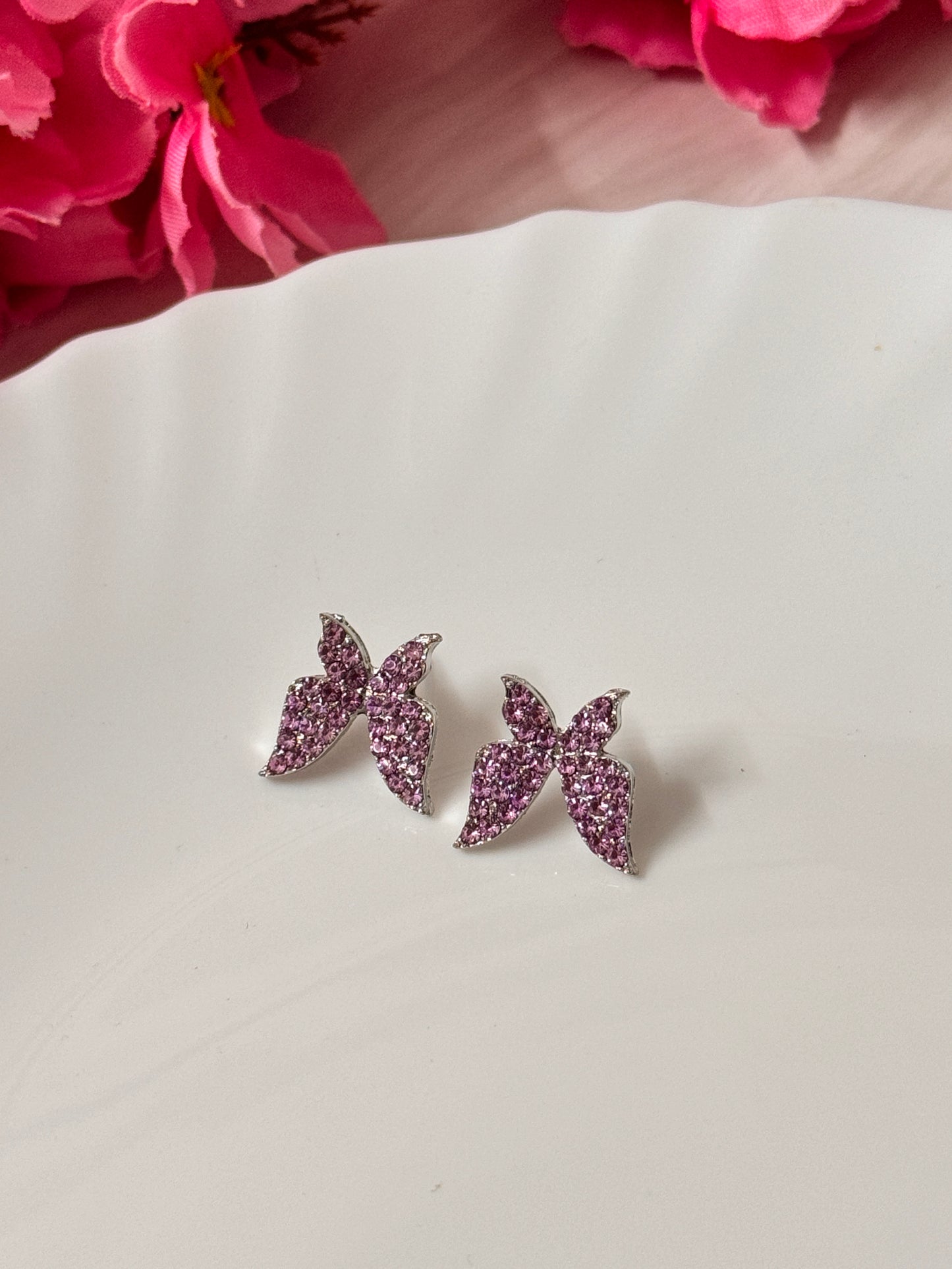 Purple Butterfly Stud Earrings