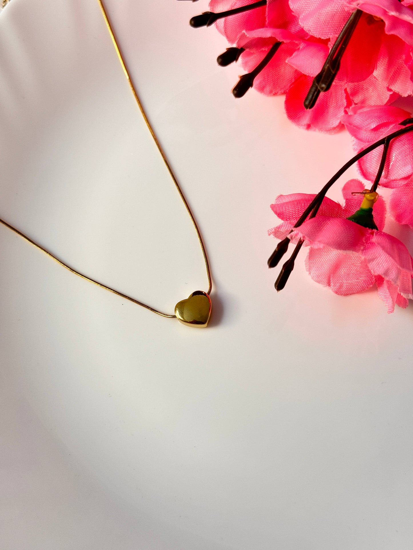 Anti Tarnish Gold Plated Heart Necklace