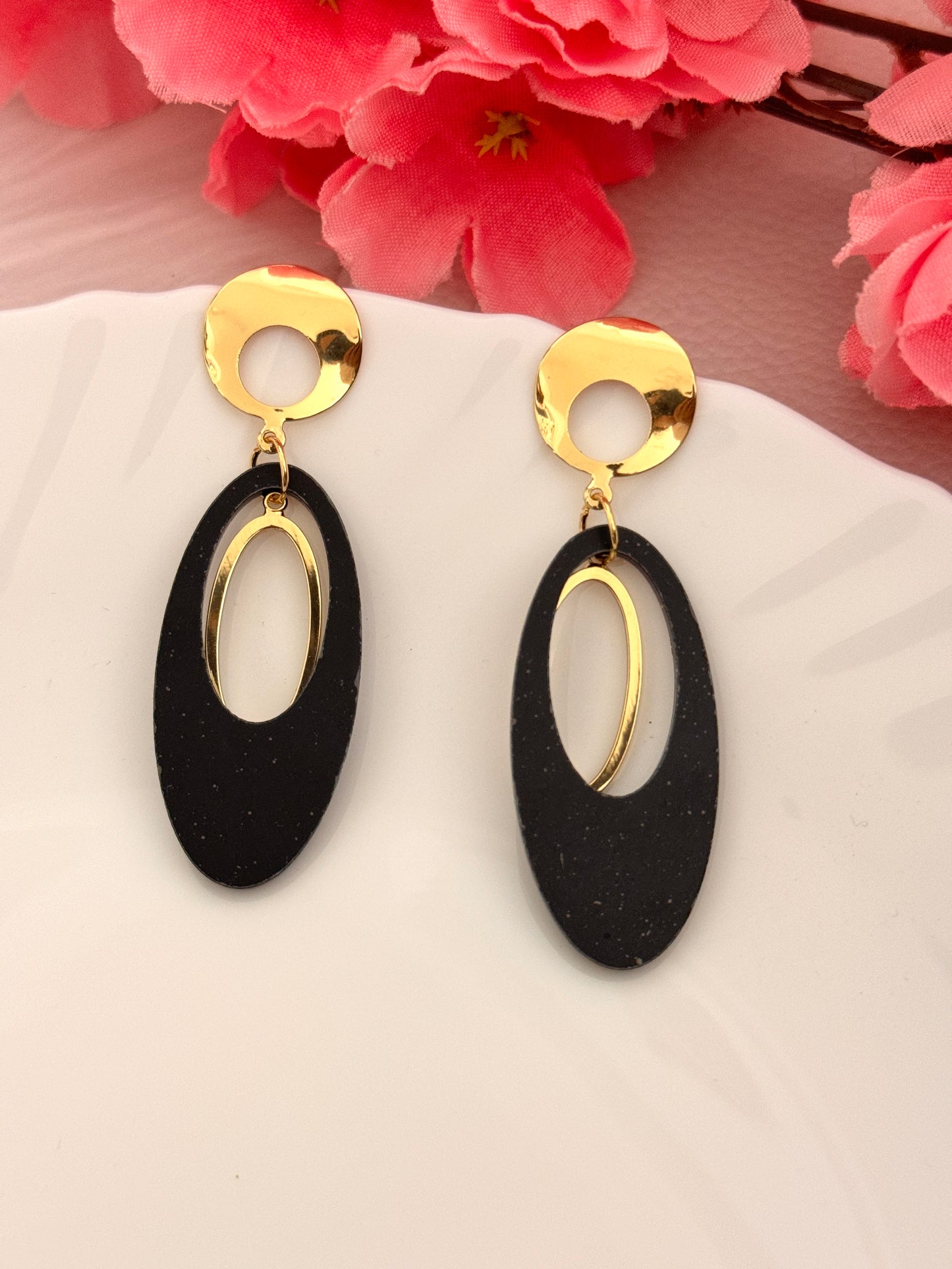 Black & Gold Statement Earrings