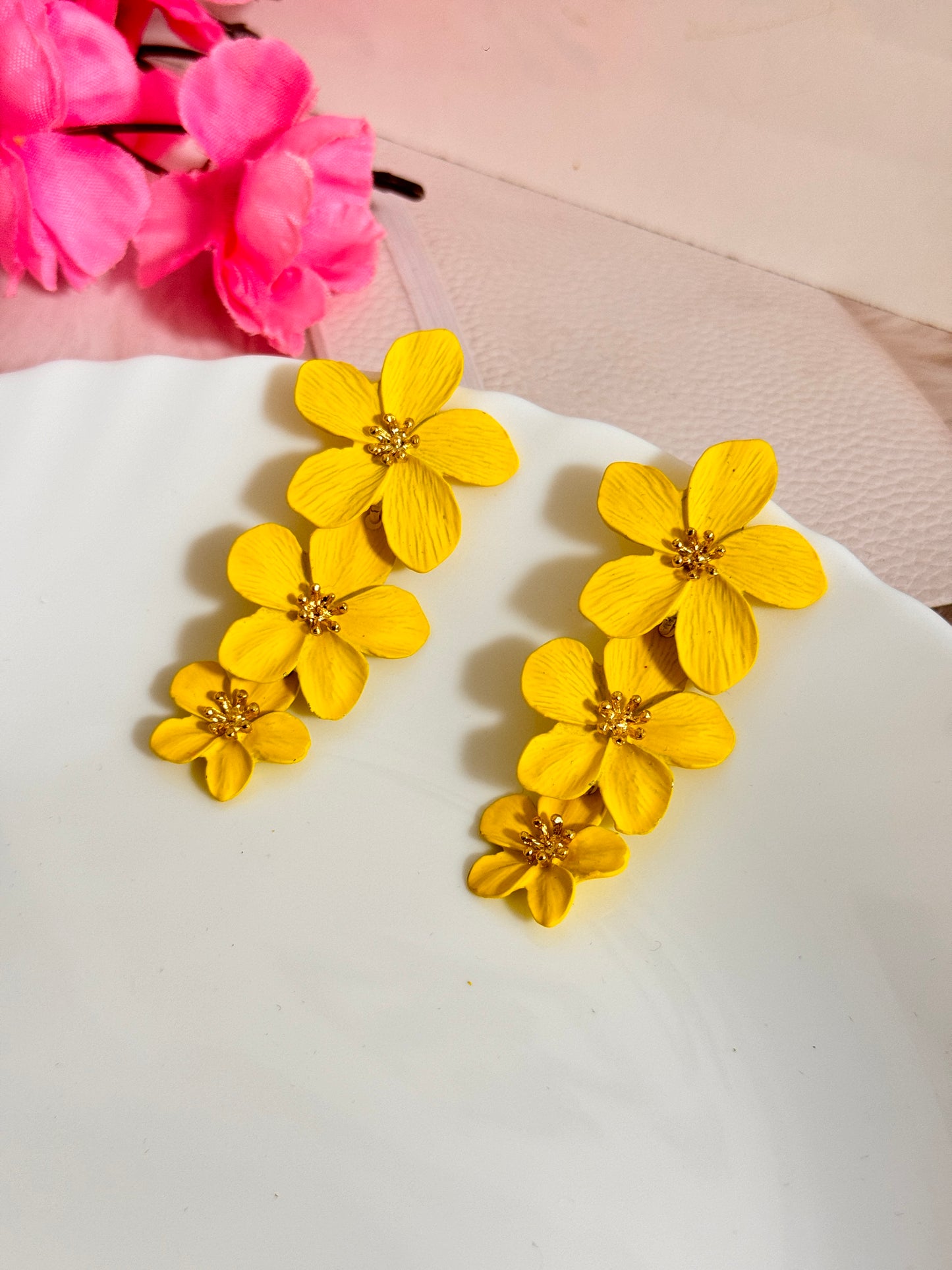Floral Layered Statement Earrings