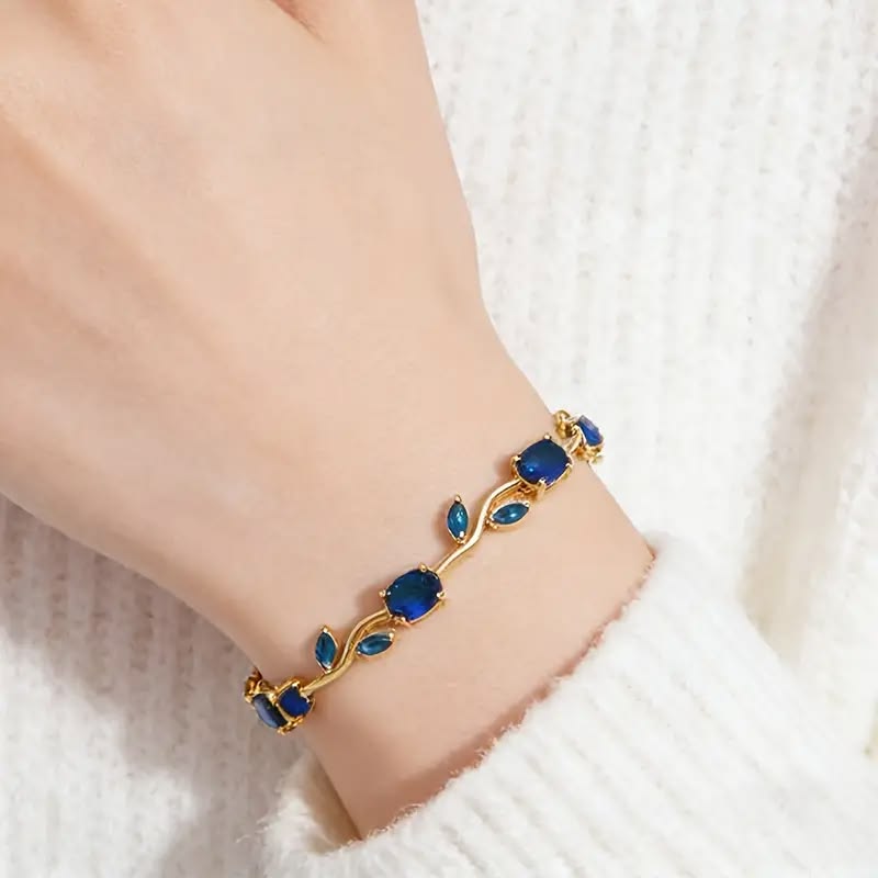 Blue Stone Tulip Bracelet