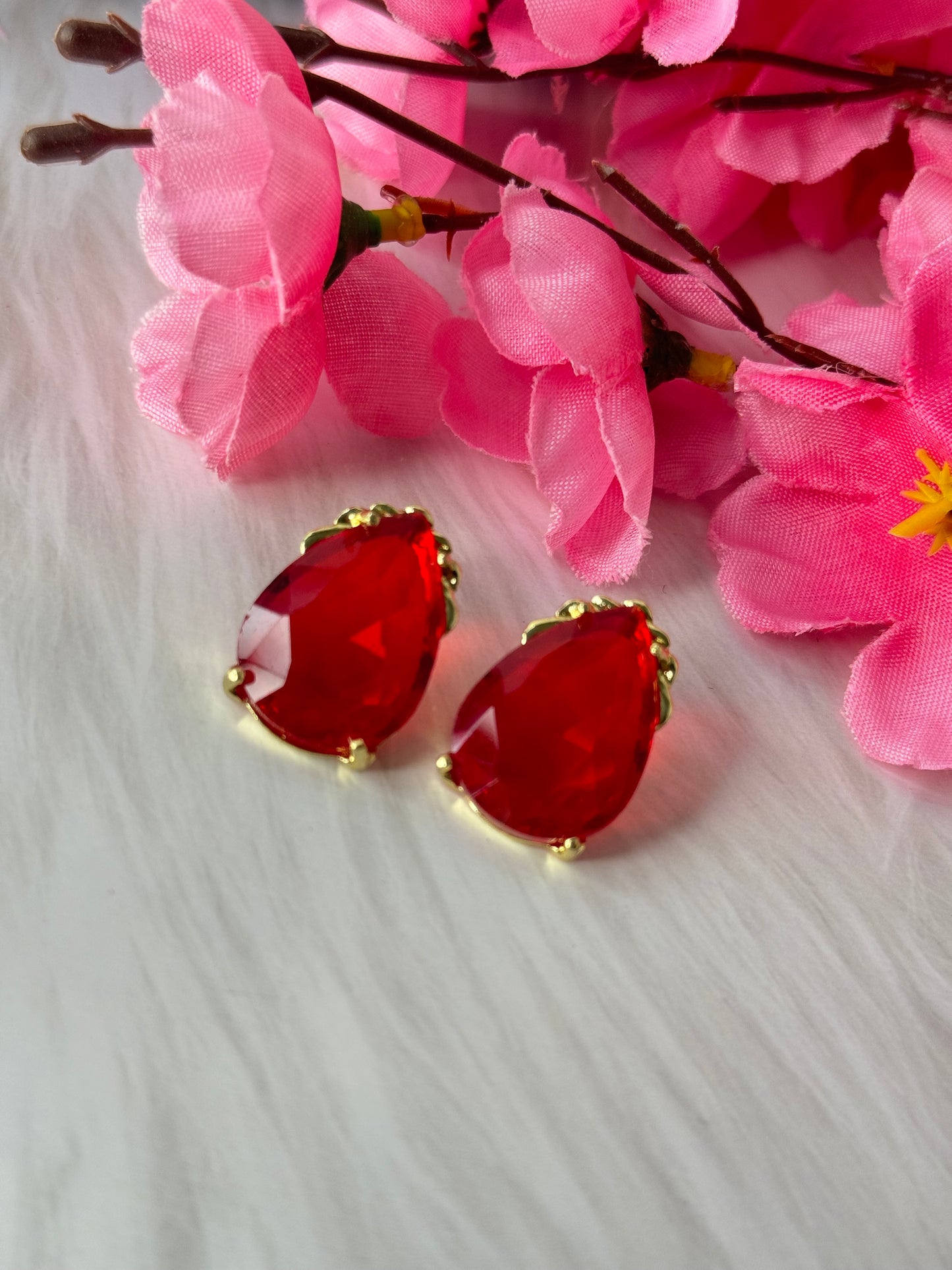 Red Drop Earrings