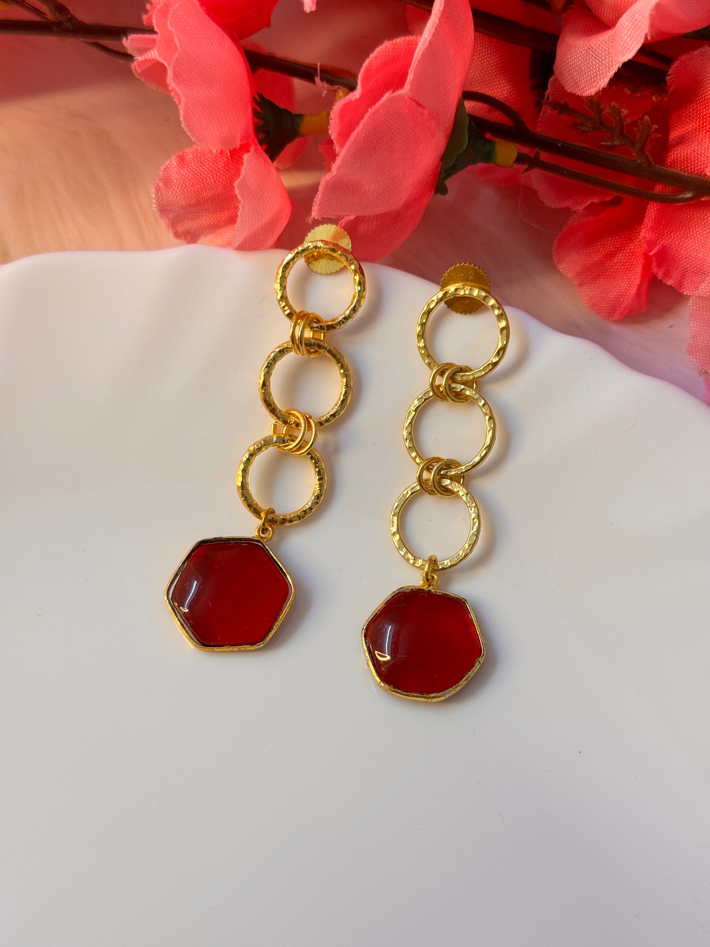 Ruby  Loops Earrings