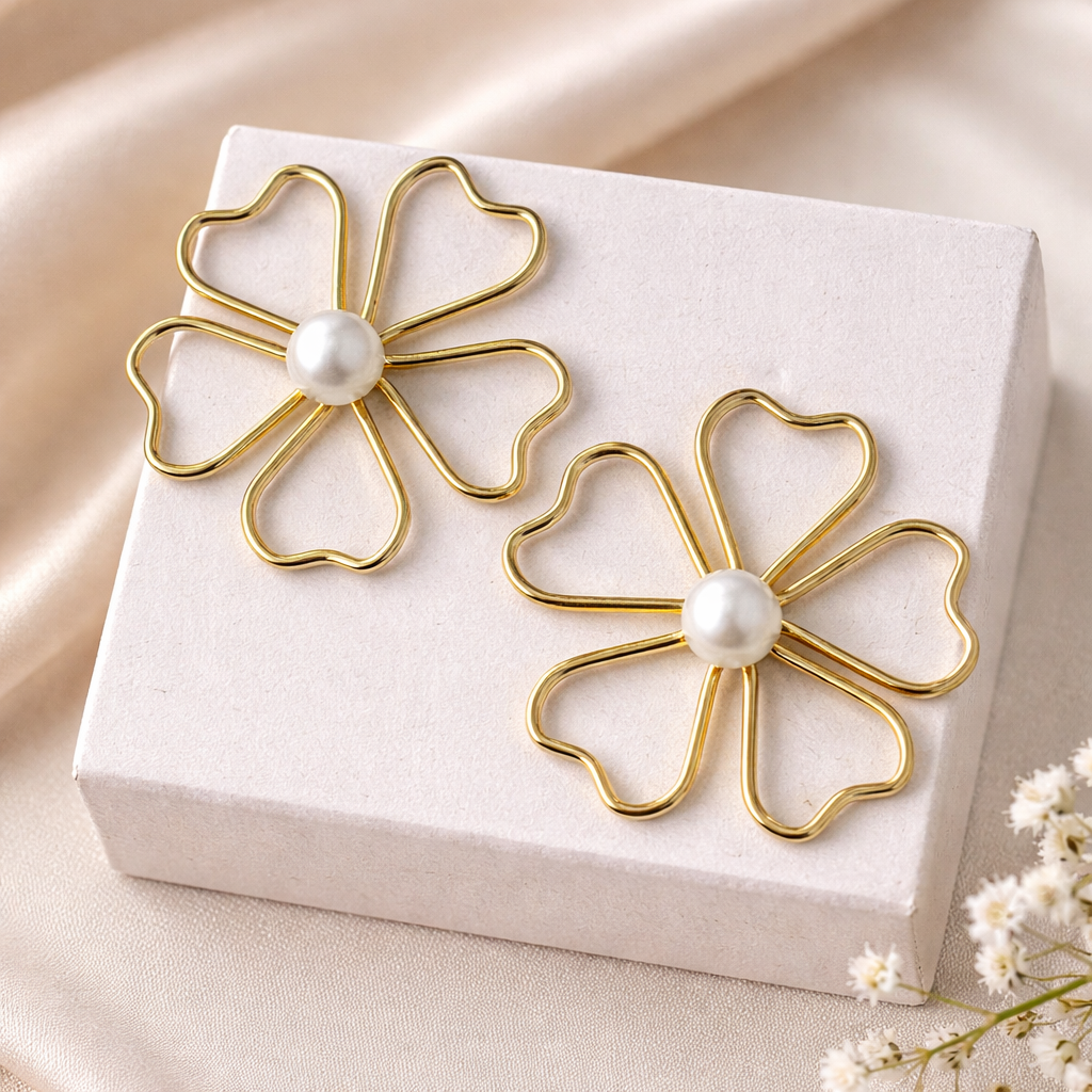 Heart Petal Flower Minimal Statement Jewelry