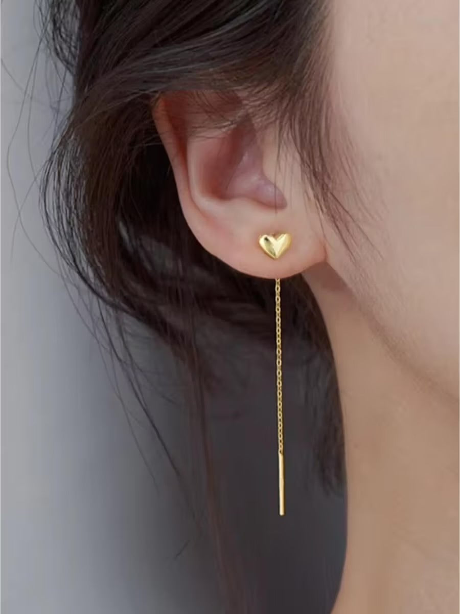 Mini Heart Needle and Thread Earring