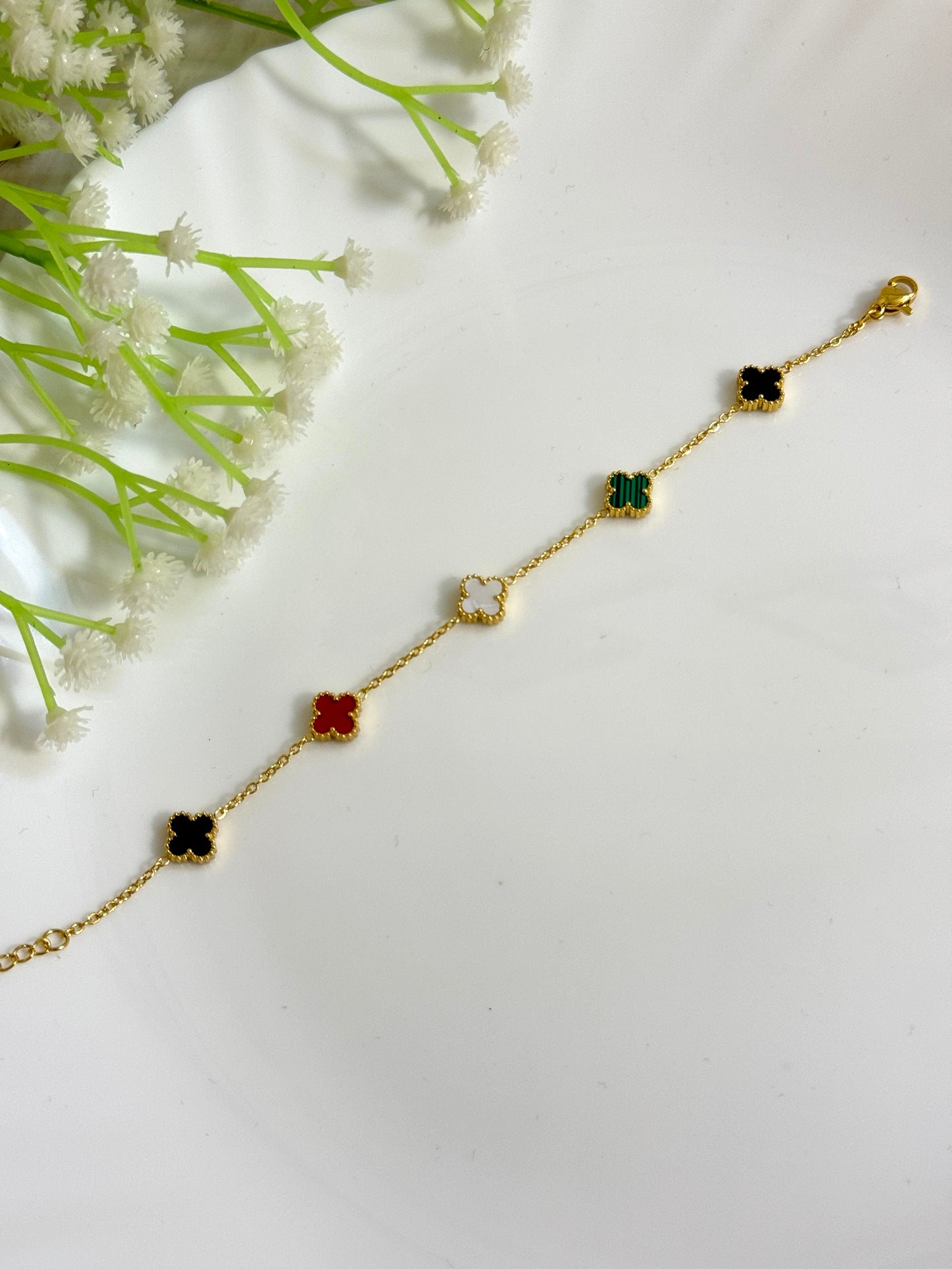 Multi Color Clover Bracelet