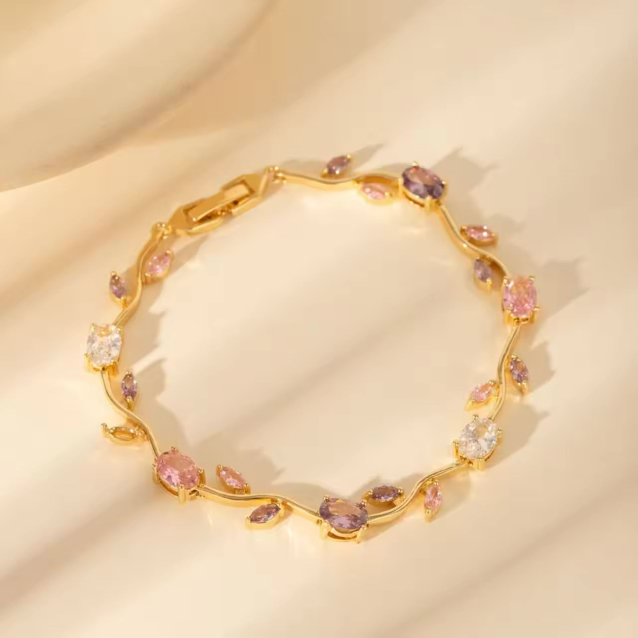 Pink & Purple Tulip Bracelet