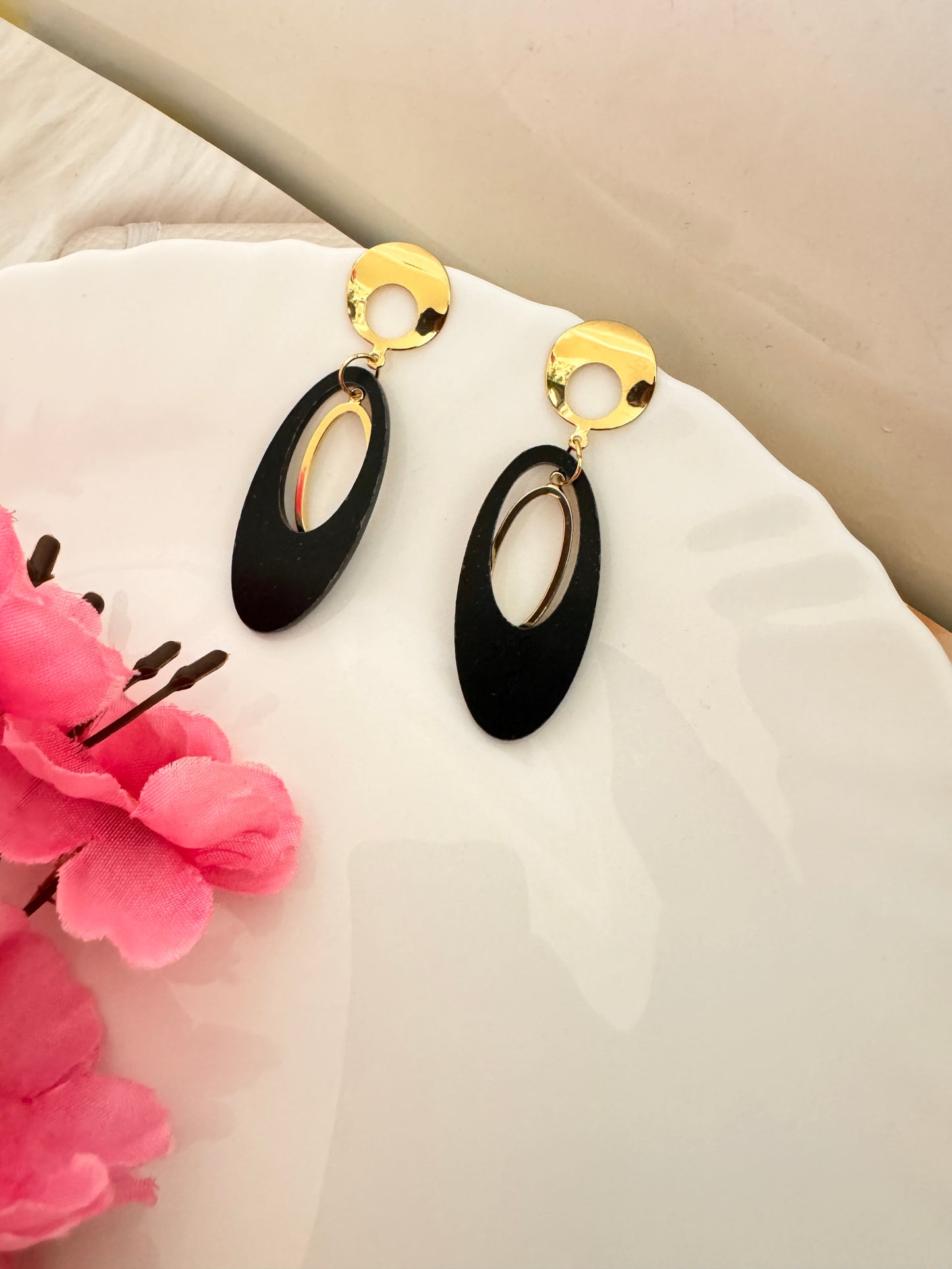 Black & Gold Statement Earrings