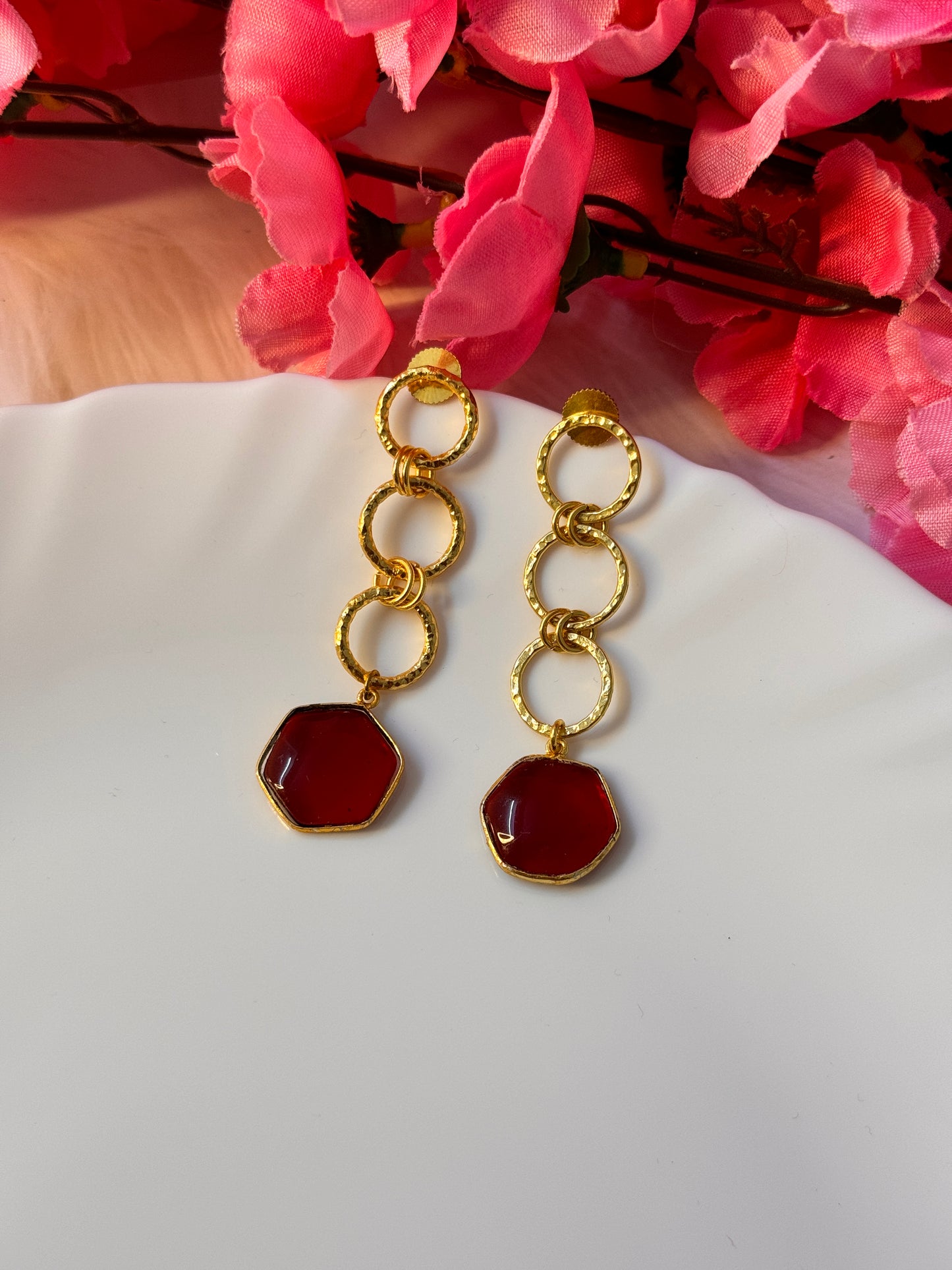 Ruby  Loops Earrings