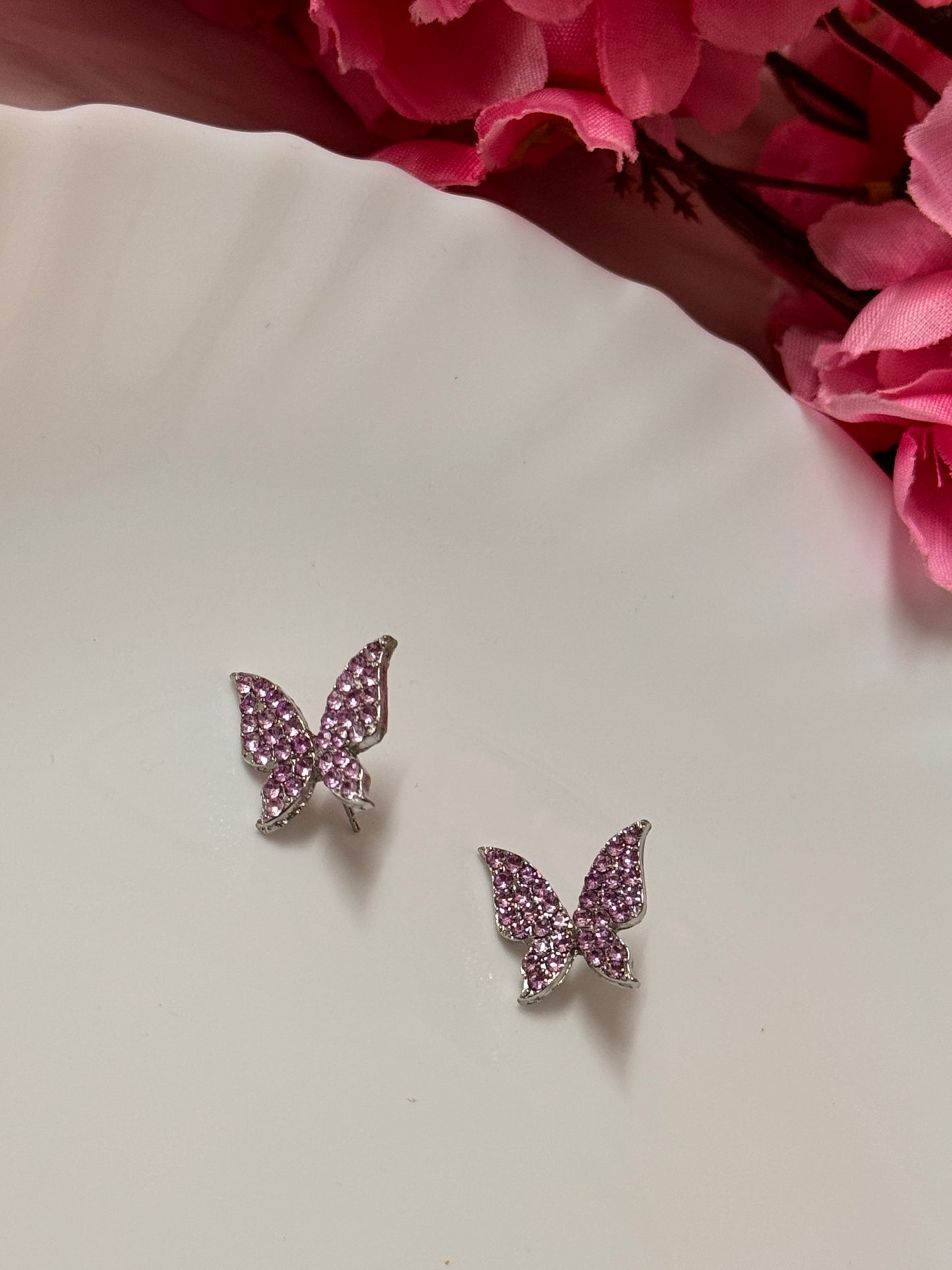 Purple Butterfly Stud Earrings