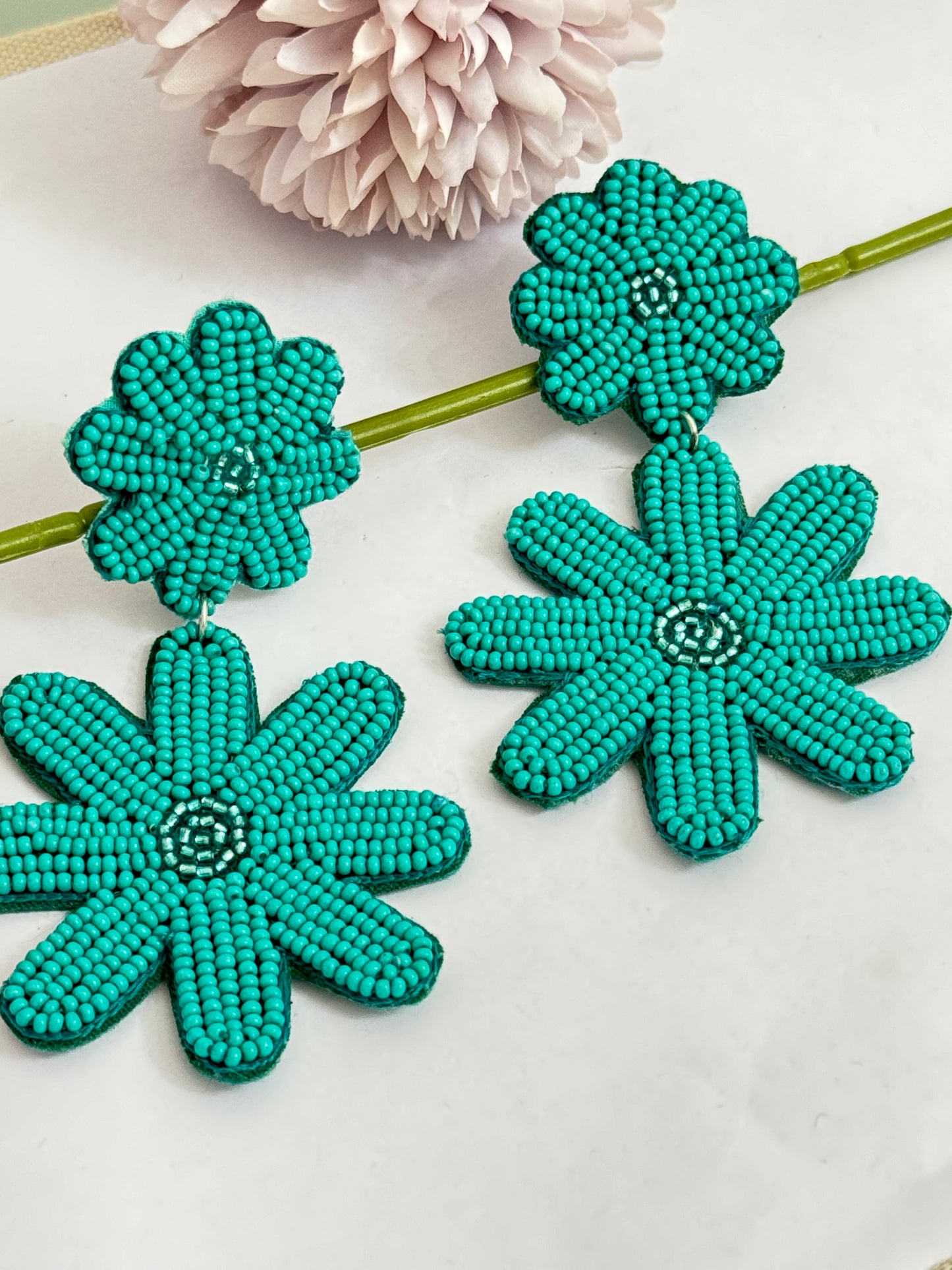 Purple Beaded Flowers