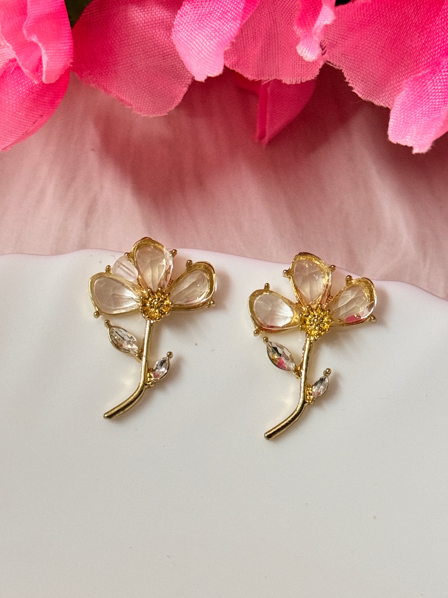 Crystal Flower Earrings
