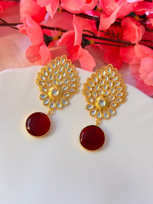Golden Monalisa Brass Earrings