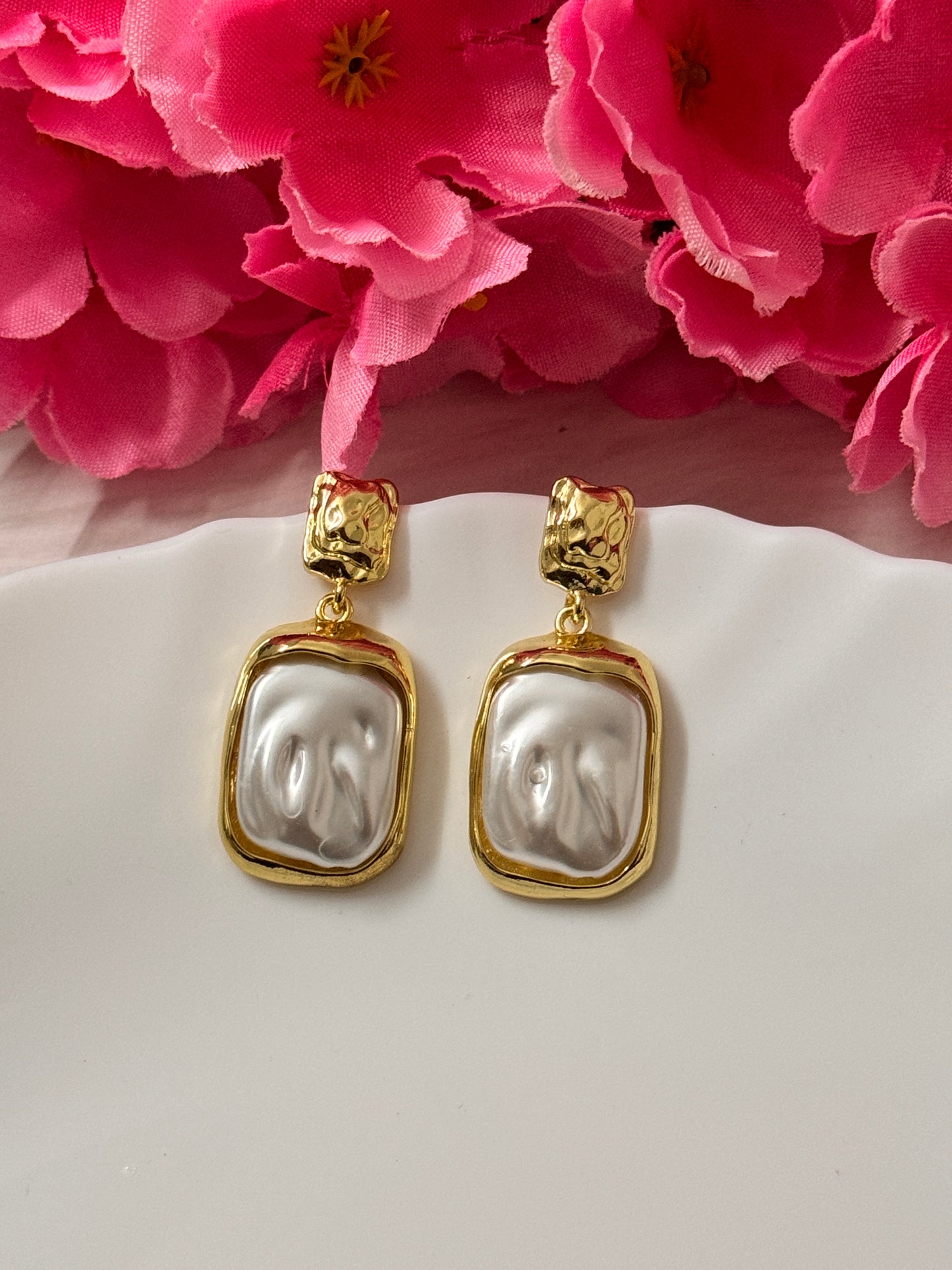 Gemora Baroque Molten Pearl Earrings