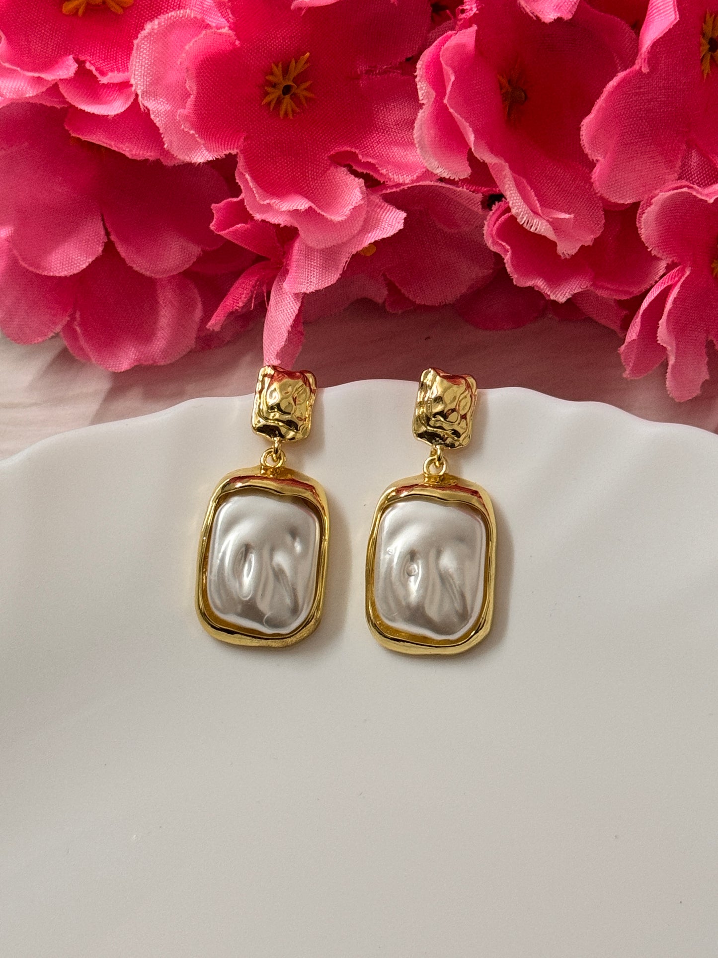 Gemora Baroque Molten Pearl Earrings
