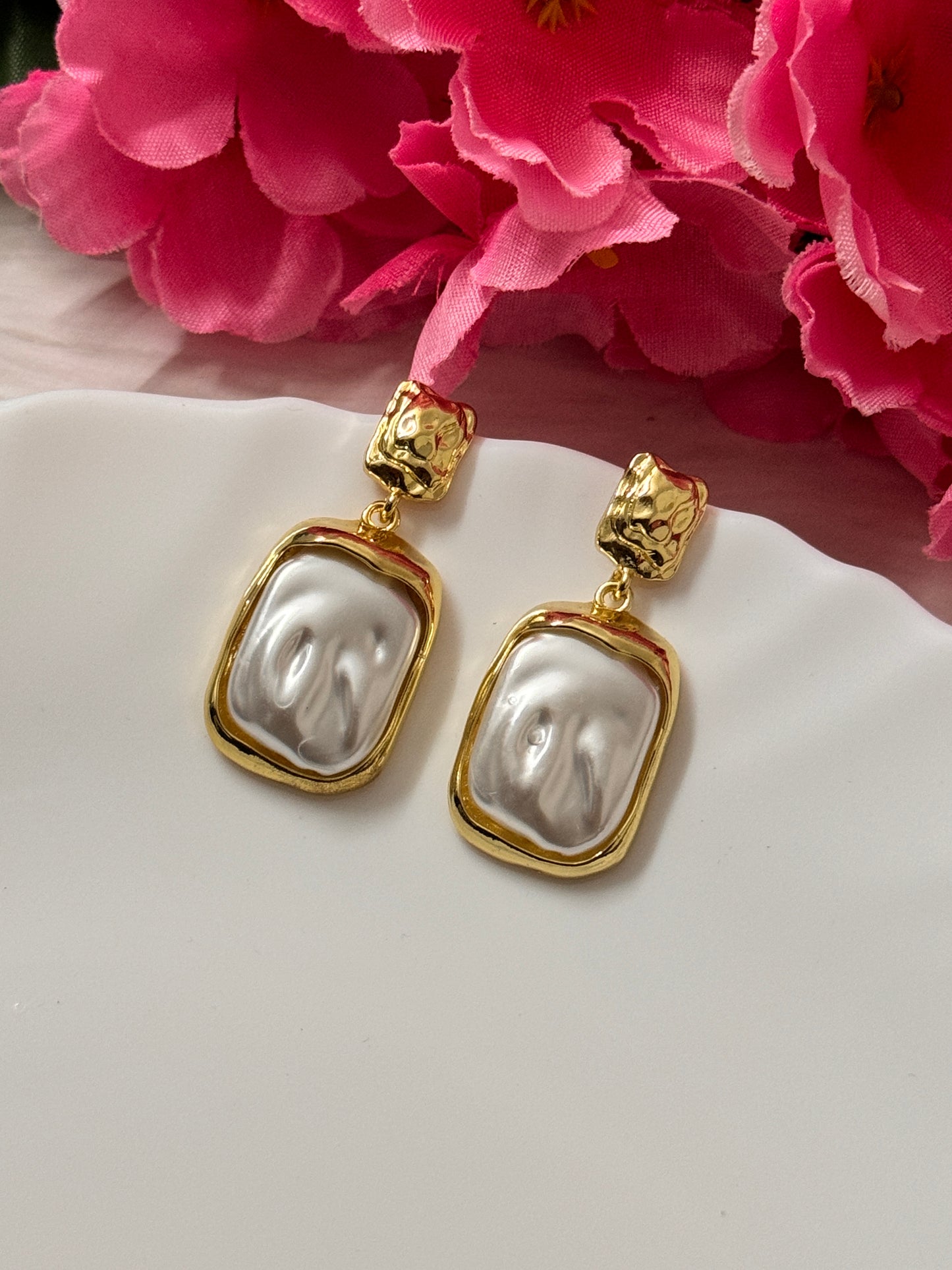 Gemora Baroque Molten Pearl Earrings