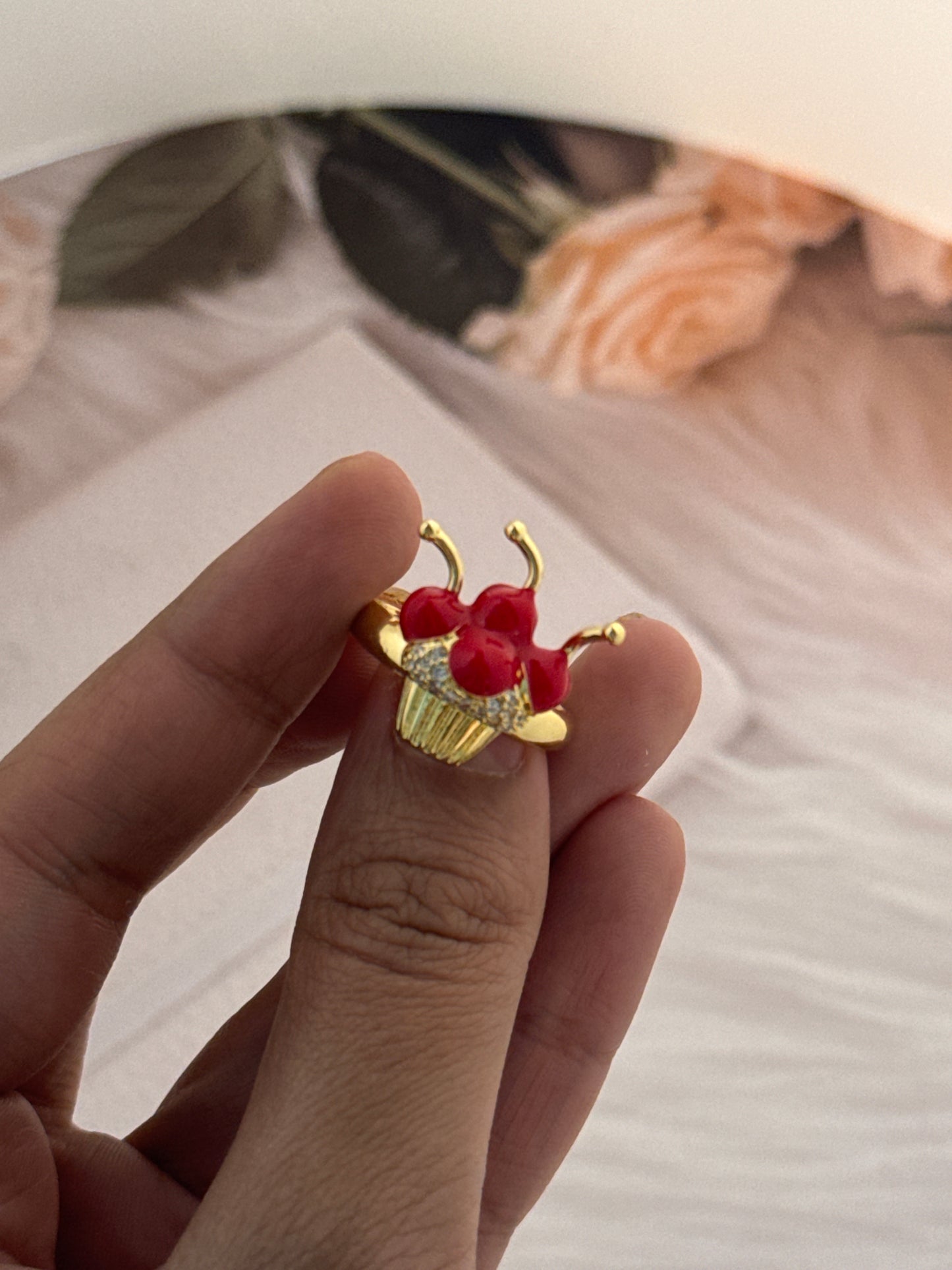 Red Berry Festive Ring for Women | Christmas Party Statement Jewellery