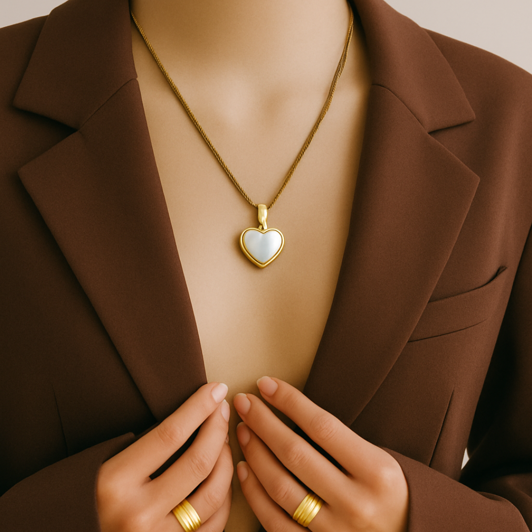 Minimalist MOP Heart Necklace – Symbol of Love Jewelry
