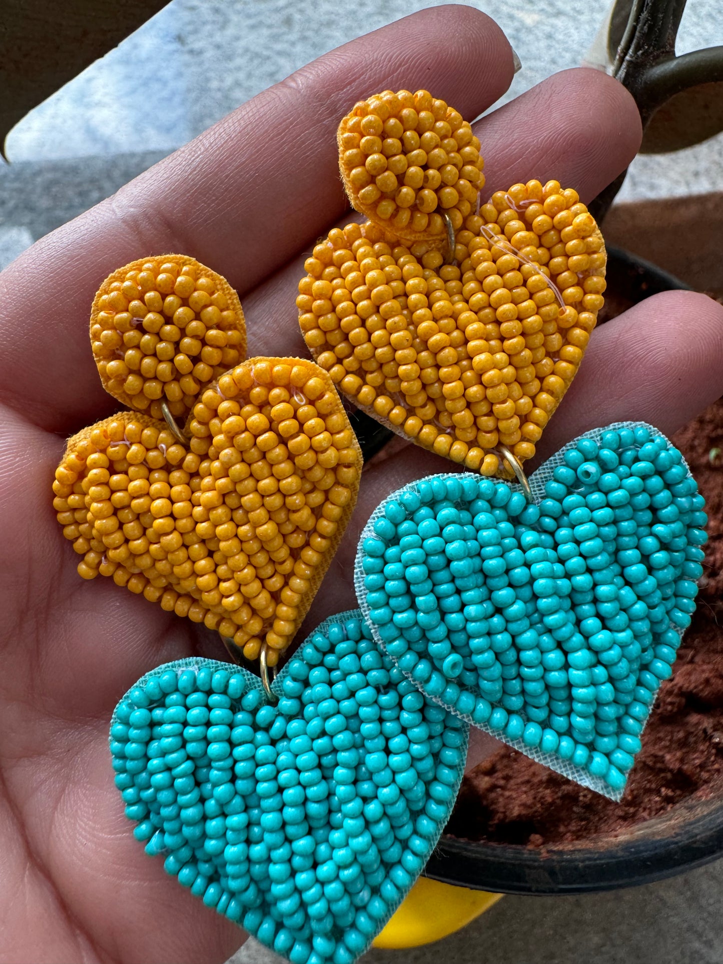 Beaded Heart Hangings