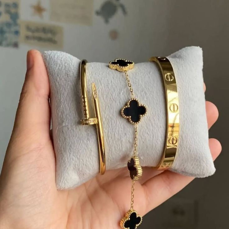 Black clover Cartier Combo of 3 Bracelets