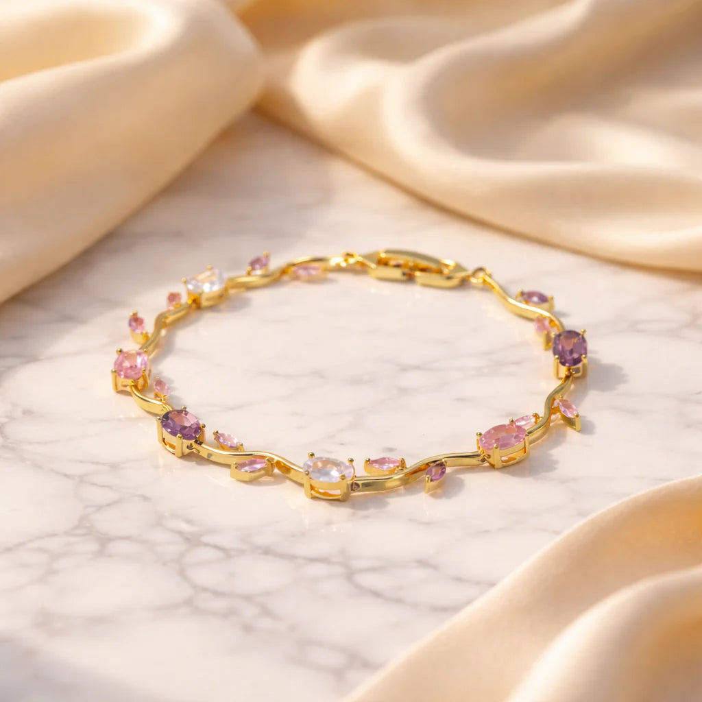 Pink & Purple Tulip Bracelet