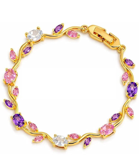 Pink & Purple Tulip Bracelet