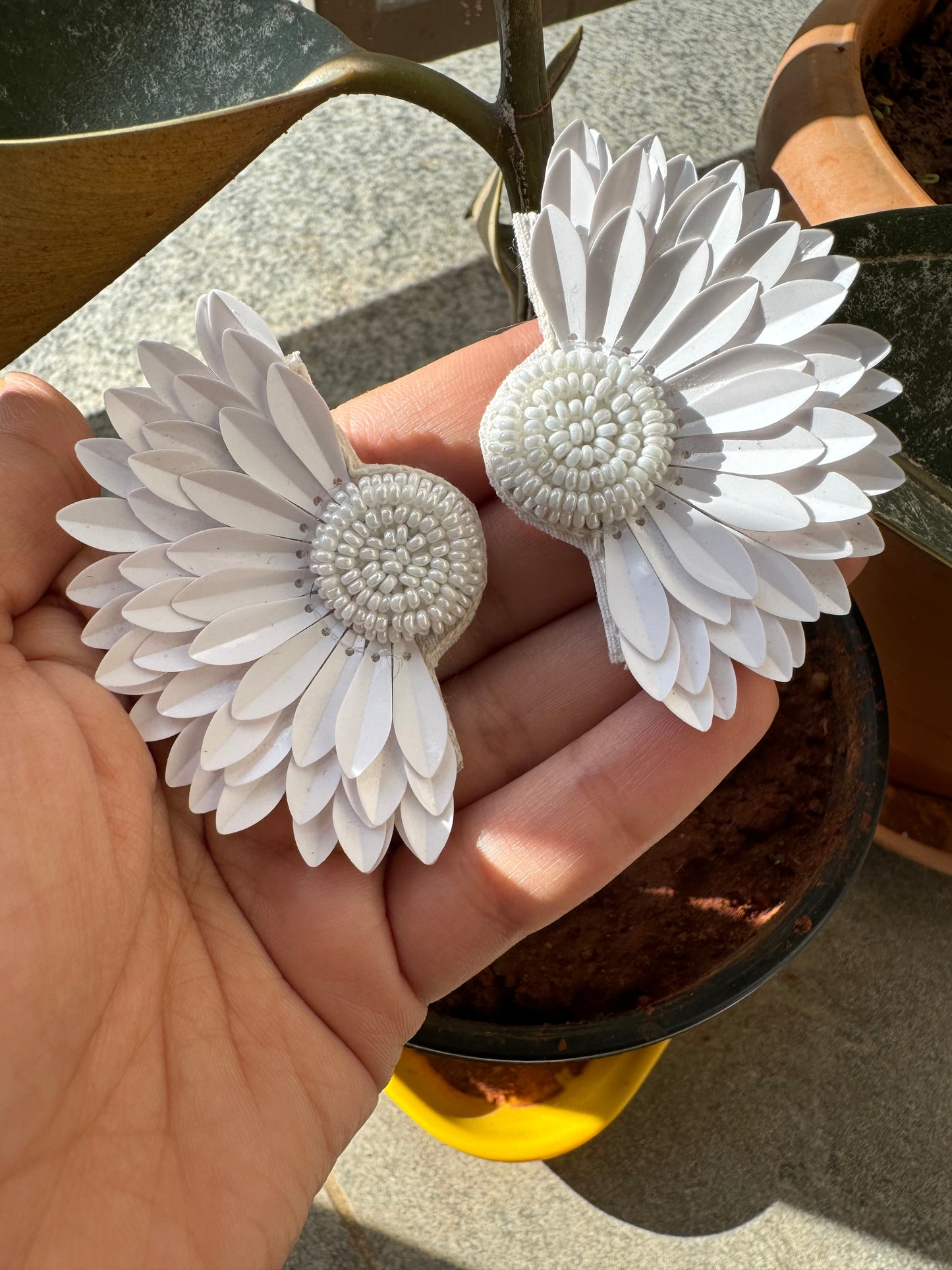 Beaded Feather Earrings