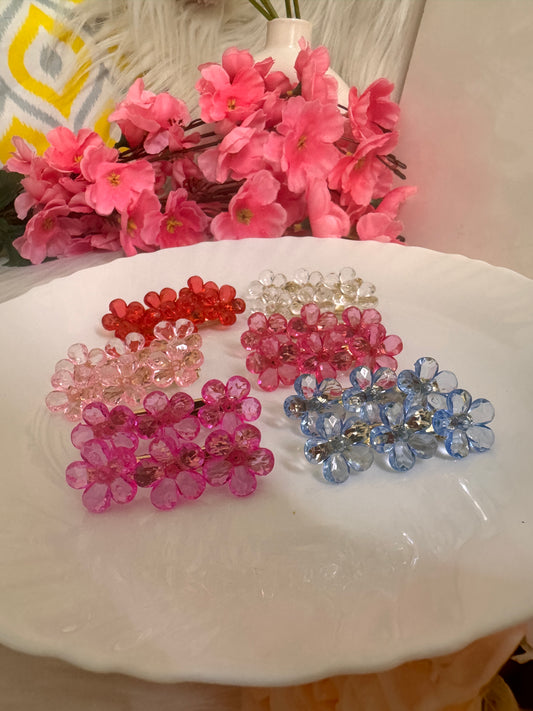 Crystal Floral clips
