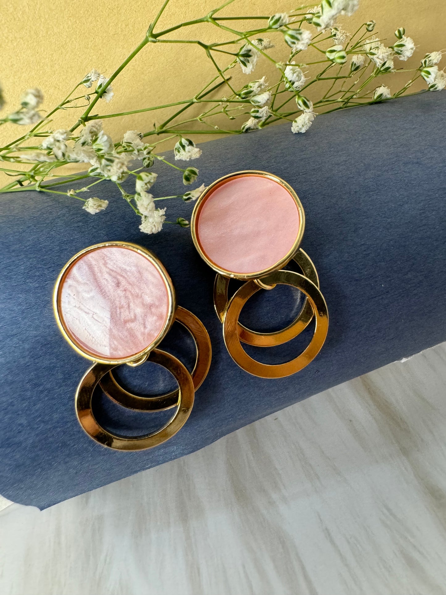 Pink Golden Studs
