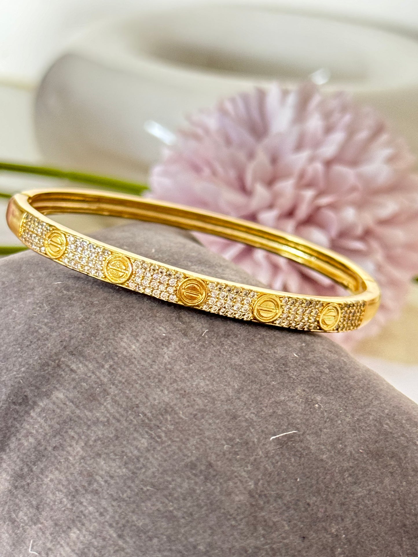 Embellished Gold Plated Cartier Bracelet