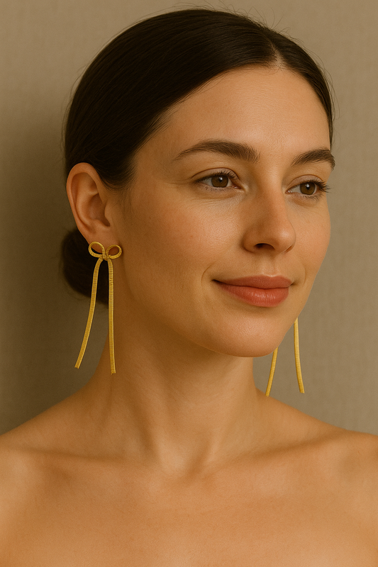 Korean Bow Statement Earrings