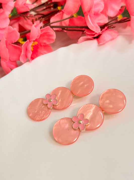 Floral pink clips