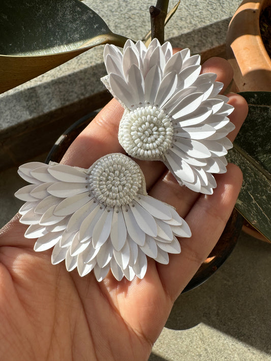 Beaded Feather Earrings