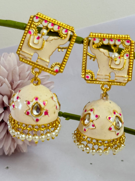 Meenakari Elephant Jhumka