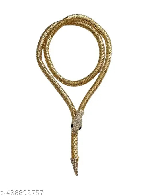 Gold Snake Chain Necklace for Women – Adjustable Wrap Serpent Choker | Party, Fashion & Statement Jewelry