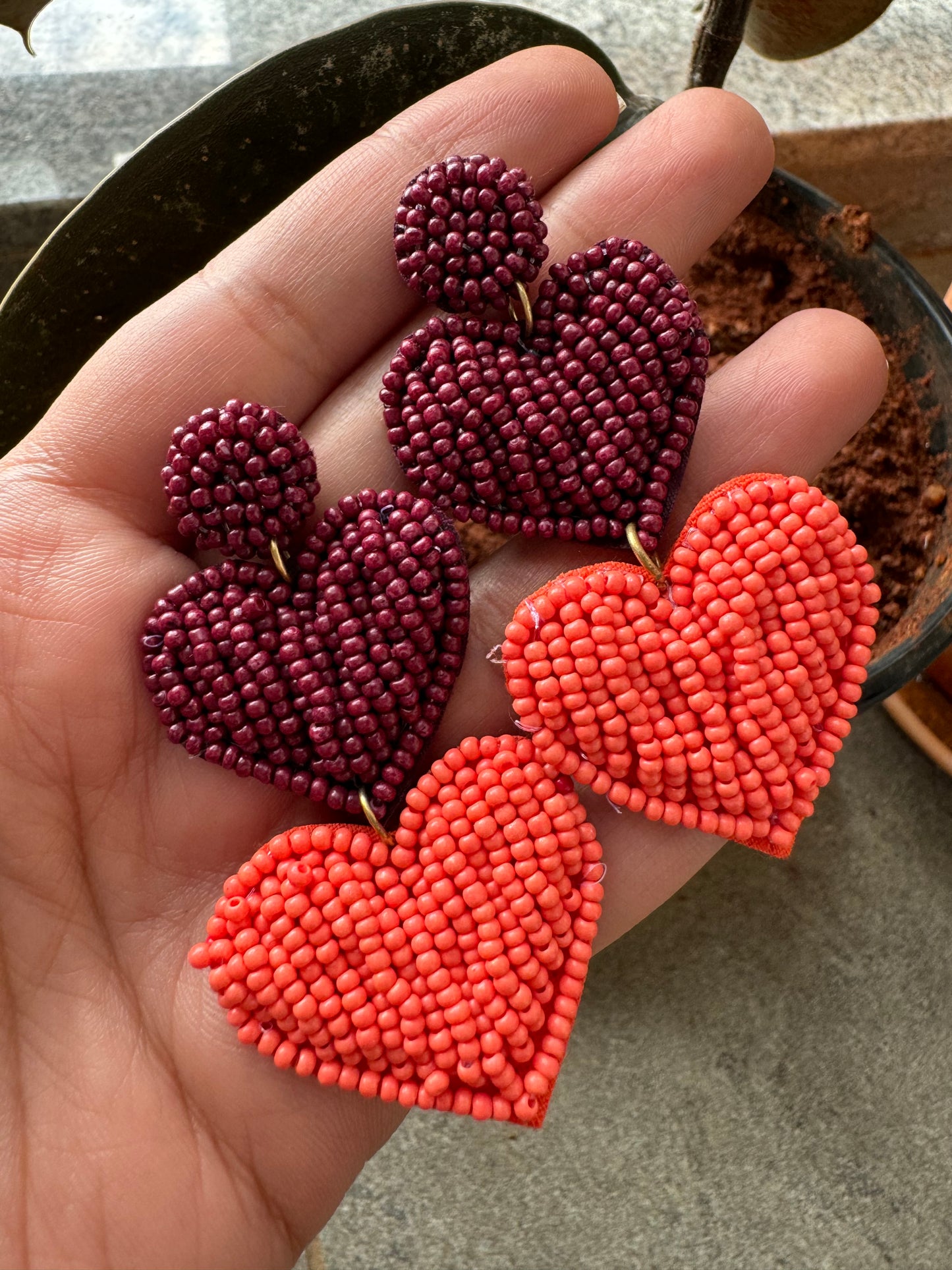 Beaded Heart Hangings