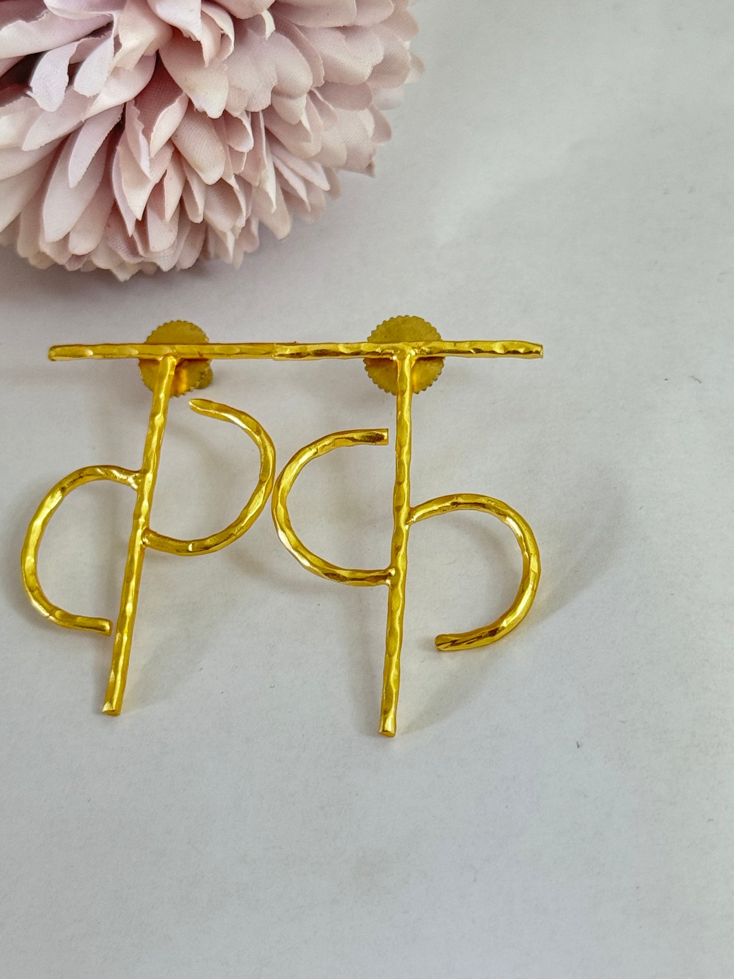 GoldPlated Alphabet Earrings